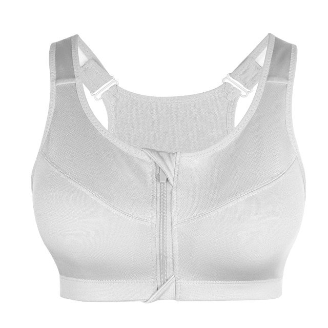 Sports Bras for Women High Impact Full Support Workout Running Wirefree  Front Adjustable Shockproof Vest Bra (Color : White, Size : M/Medium)